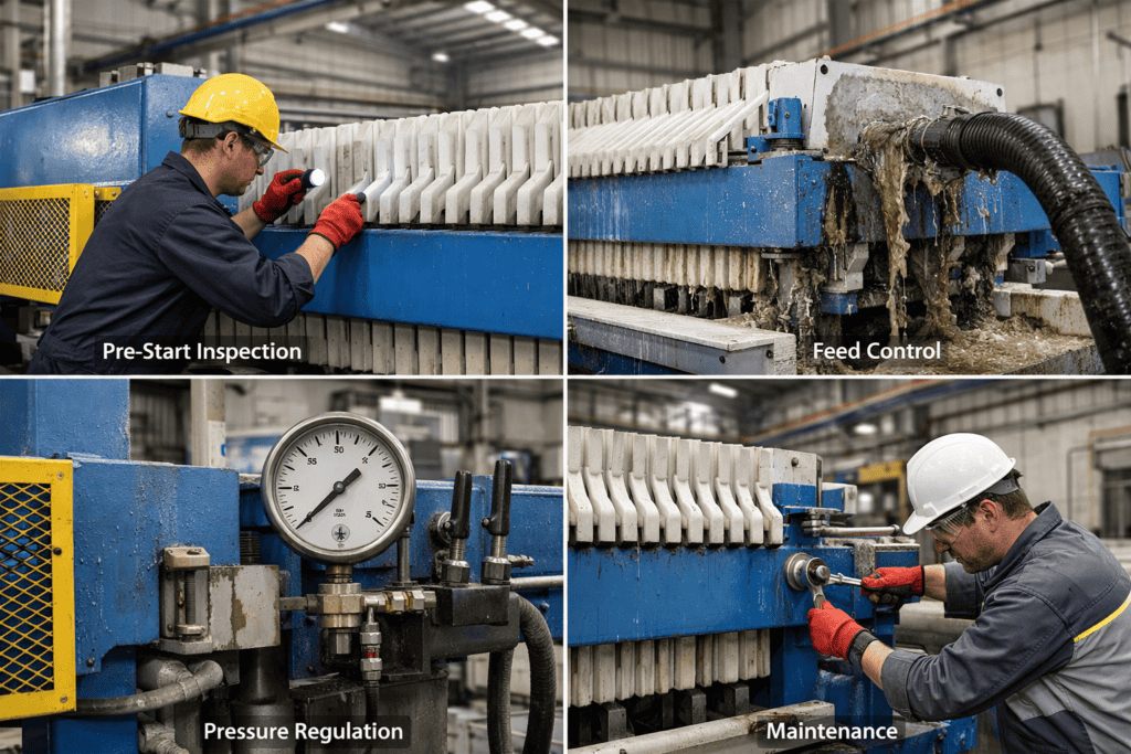 Filter press operation