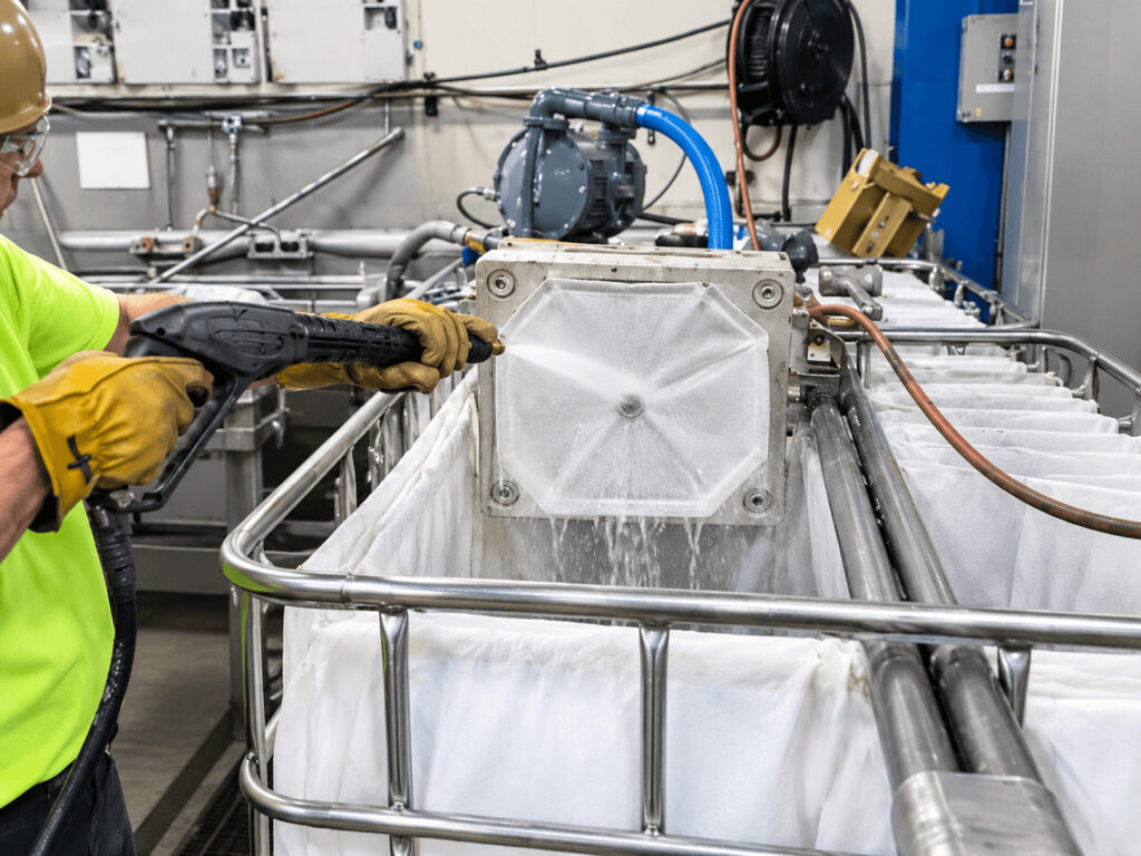 filter press cloth cleaning